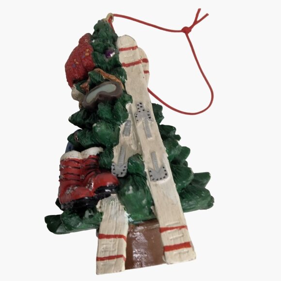 Skier Christmas Tree Ornament Skiing Winter Sports Skis Poles Goggles Mittens - Picture 2 of 6